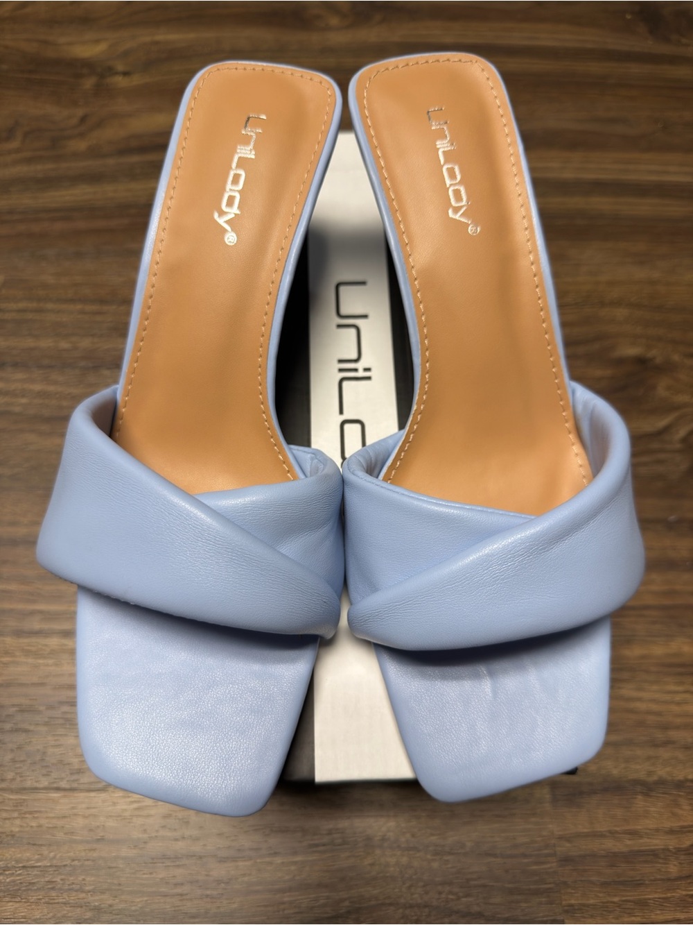 Unilady Women's Pastel Blue Padded Slide Mules/runs long